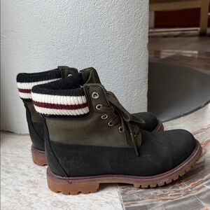 Marni x Timberland Leather Boots Stripe Collar Lace Up EU 37 Limited Collab